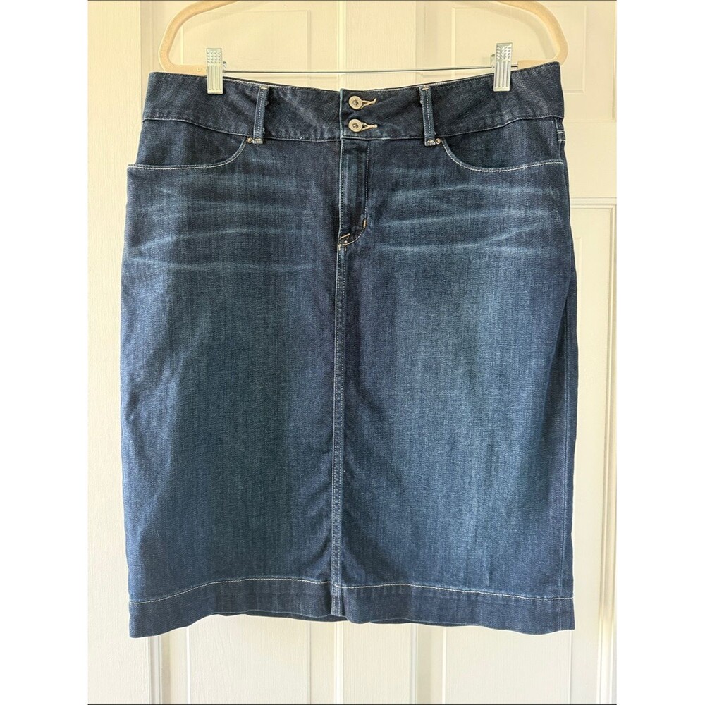 Banana Republic Blue Denim Skirt Classic Size 12 Tall